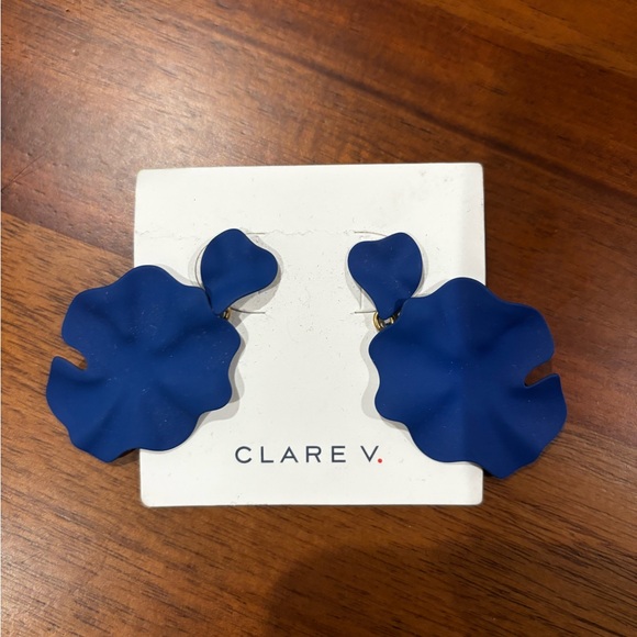 Clare V Jewelry - Clare V Bold Blue Floral Earrings. NWT.